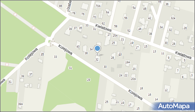 Izabelin-Dziekanówek, Kwiatowa, 29A, mapa Izabelin-Dziekanówek