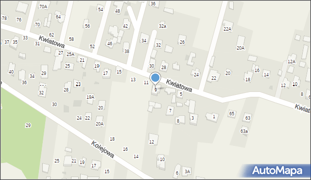 Izabelin-Dziekanówek, Kwiatowa, 9, mapa Izabelin-Dziekanówek