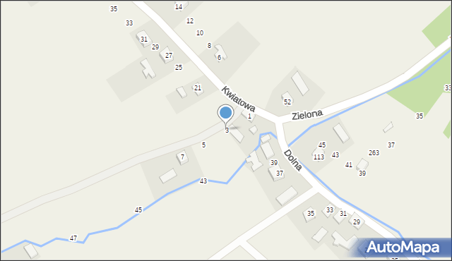 Jaćmierz, Kwiatowa, 3, mapa Jaćmierz