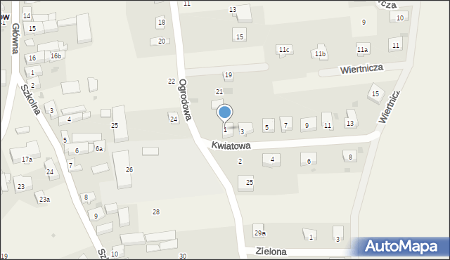 Jaczów, Kwiatowa, 1, mapa Jaczów