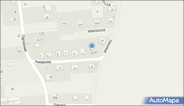 Jaczów, Kwiatowa, 13, mapa Jaczów