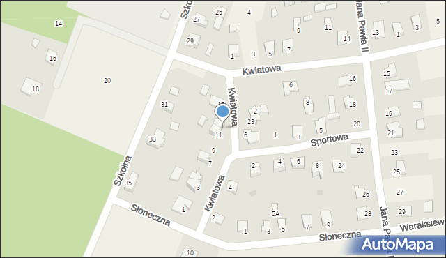 Jamielnik, Kwiatowa, 13, mapa Jamielnik