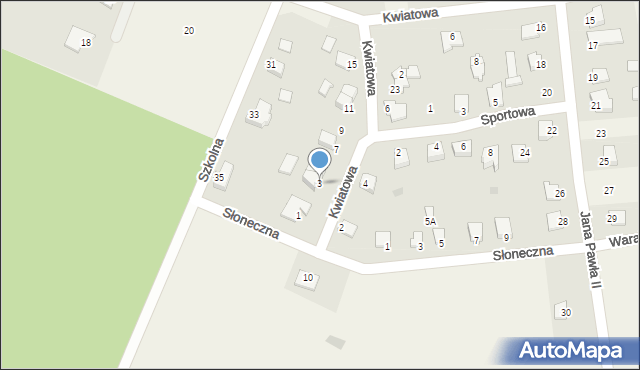 Jamielnik, Kwiatowa, 3, mapa Jamielnik