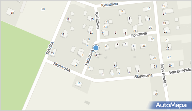 Jamielnik, Kwiatowa, 4, mapa Jamielnik