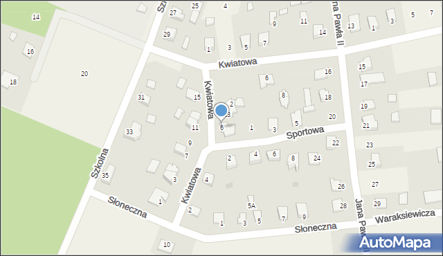 Jamielnik, Kwiatowa, 6, mapa Jamielnik