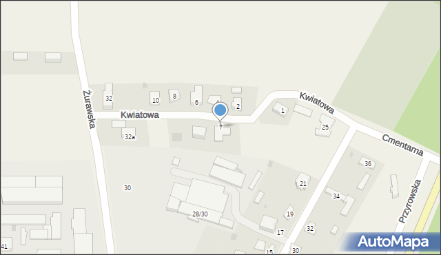 Janów, Kwiatowa, 7, mapa Janów