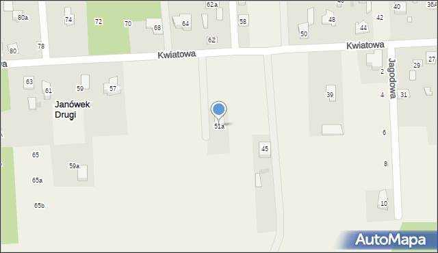 Janówek Drugi, Kwiatowa, 51a, mapa Janówek Drugi