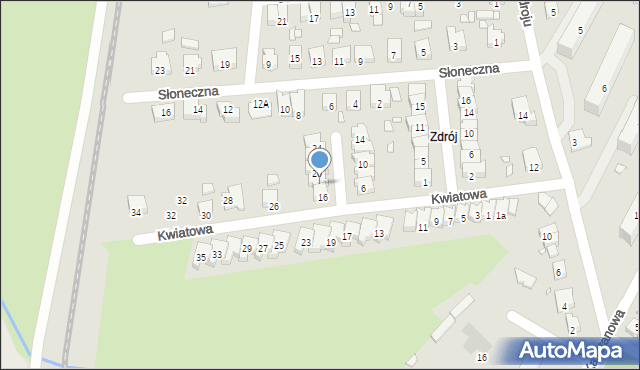 Jarocin, Kwiatowa, 18, mapa Jarocin