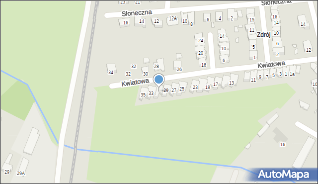 Jarocin, Kwiatowa, 31, mapa Jarocin