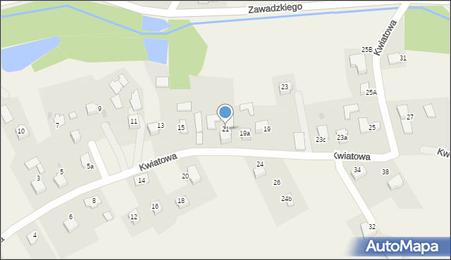 Jarząbkowice, Kwiatowa, 21, mapa Jarząbkowice