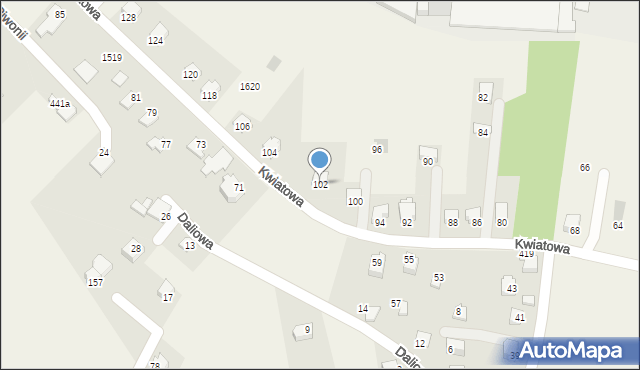 Jasienica, Kwiatowa, 102, mapa Jasienica