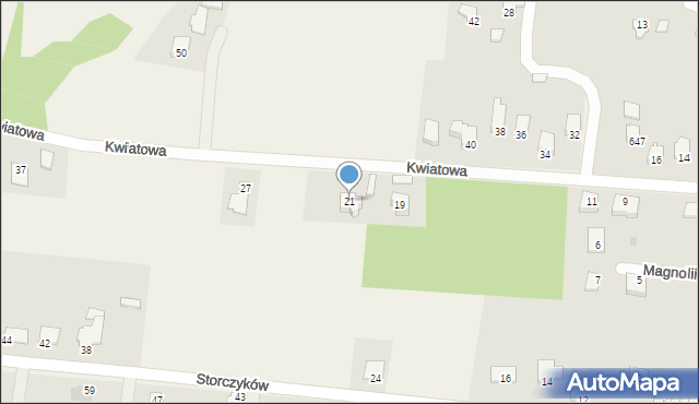 Jasienica, Kwiatowa, 21, mapa Jasienica