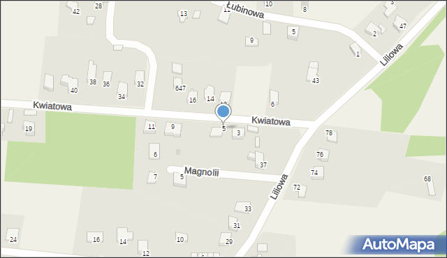 Jasienica, Kwiatowa, 5, mapa Jasienica