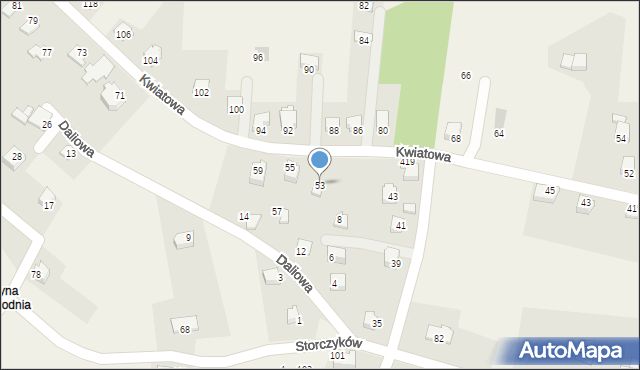 Jasienica, Kwiatowa, 53, mapa Jasienica