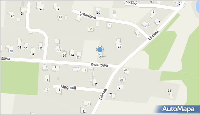 Jasienica, Kwiatowa, 6, mapa Jasienica
