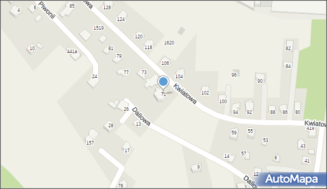 Jasienica, Kwiatowa, 71, mapa Jasienica