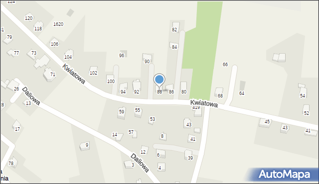 Jasienica, Kwiatowa, 88, mapa Jasienica