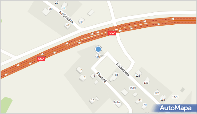 Jasienica, Kwiatowa, 89, mapa Jasienica