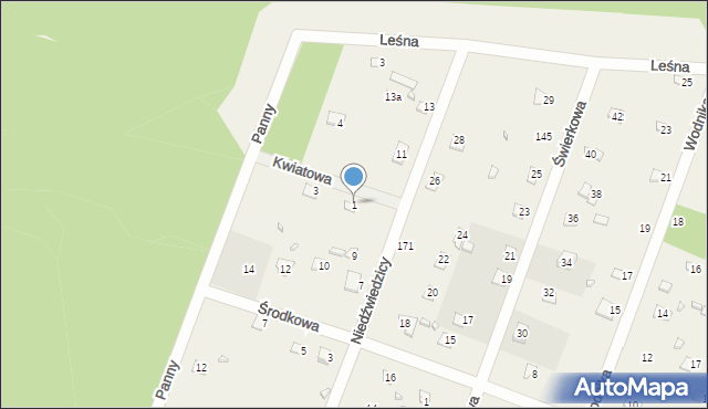 Jerzyska, Kwiatowa, 1, mapa Jerzyska