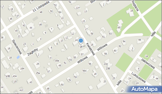 Józefów, Kwiatowa, 16, mapa Józefów