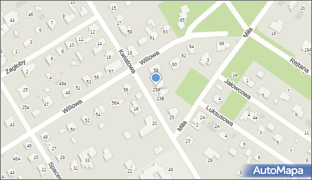 Józefów, Kwiatowa, 23A, mapa Józefów