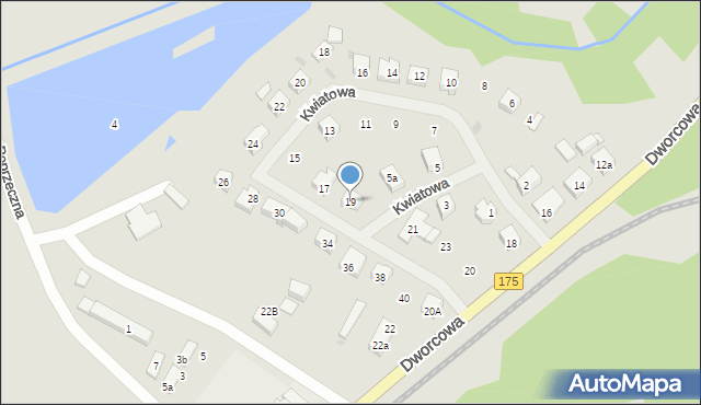 Kalisz Pomorski, Kwiatowa, 19, mapa Kalisz Pomorski