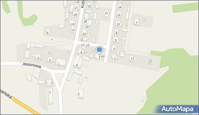 Kawnice, Kwiatowa, 1, mapa Kawnice