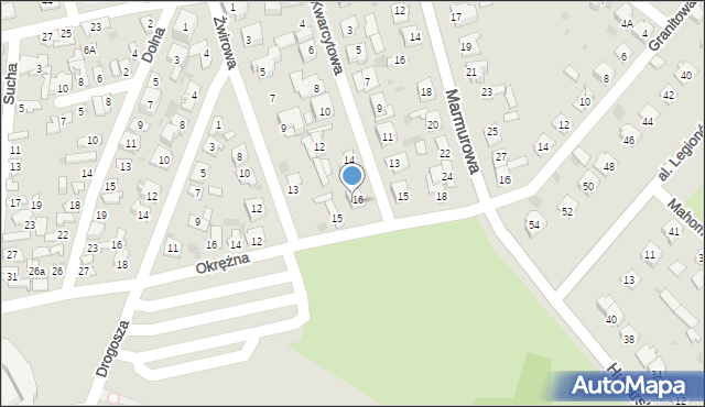 Kielce, Kwarcytowa, 18, mapa Kielc