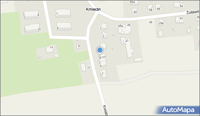 Kmiecin, Kwiatowa, 4, mapa Kmiecin