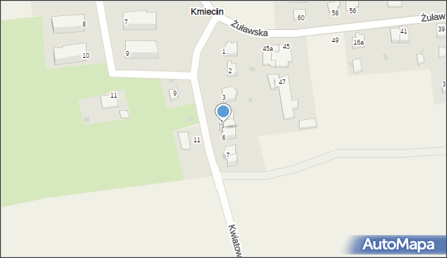 Kmiecin, Kwiatowa, 5, mapa Kmiecin