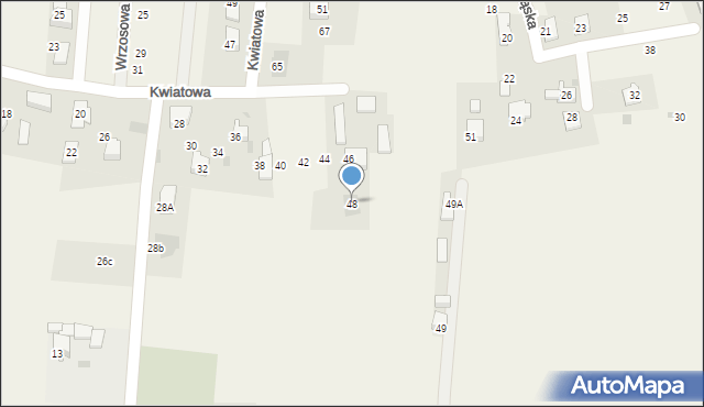 Kobiór, Kwiatowa, 48, mapa Kobiór