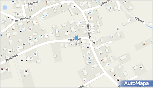 Kobylany, Kwiatowa, 3, mapa Kobylany