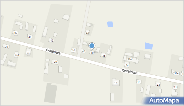 Kołodziejewo, Kwiatowa, 38, mapa Kołodziejewo