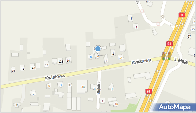 Kolonia Poczesna, Kwiatowa, 6, mapa Kolonia Poczesna