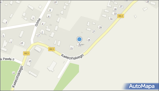 Kopki, Kwiecińskiego, 23, mapa Kopki