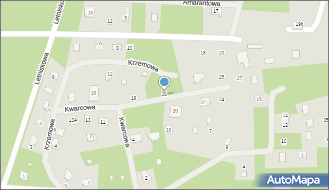 Koronowo, Kwarcowa, 21, mapa Koronowo