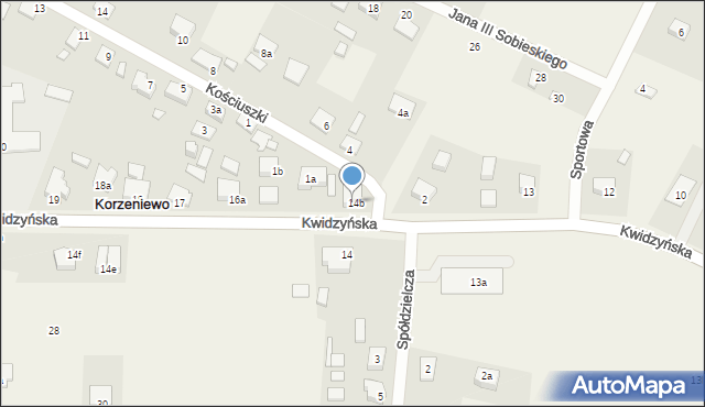 Korzeniewo, Kwidzyńska, 15, mapa Korzeniewo