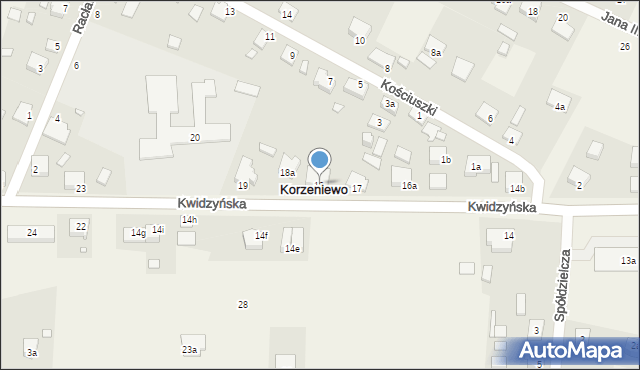 Korzeniewo, Kwidzyńska, 18, mapa Korzeniewo