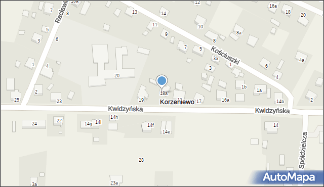 Korzeniewo, Kwidzyńska, 19a, mapa Korzeniewo