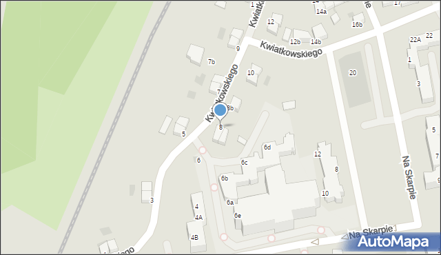 Koszalin, Kwiatkowskiego Eugeniusza, 8, mapa Koszalina