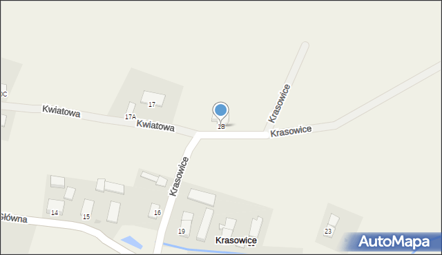 Krasowice, Kwiatowa, 17, mapa Krasowice