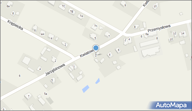 Krępiec, Kwiatowa, 2, mapa Krępiec