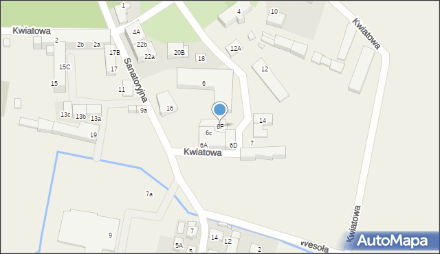 Krośnice, Kwiatowa, 6F, mapa Krośnice