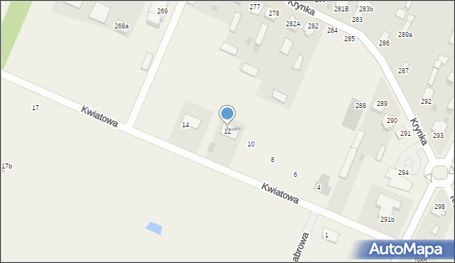 Krynka, Kwiatowa, 12, mapa Krynka