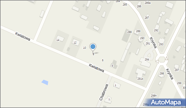 Krynka, Kwiatowa, 8, mapa Krynka