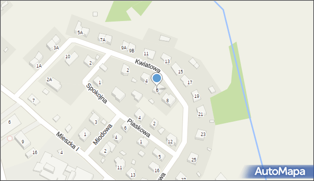 Krzęcin, Kwiatowa, 6, mapa Krzęcin