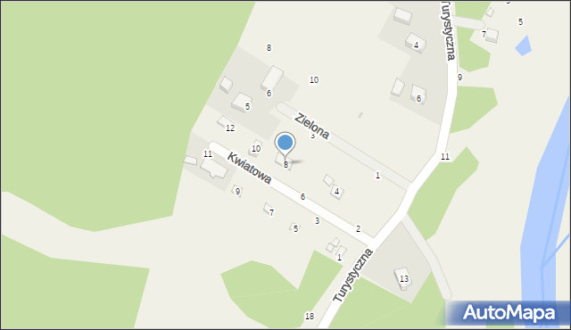 Krzeczów, Kwiatowa, 8, mapa Krzeczów