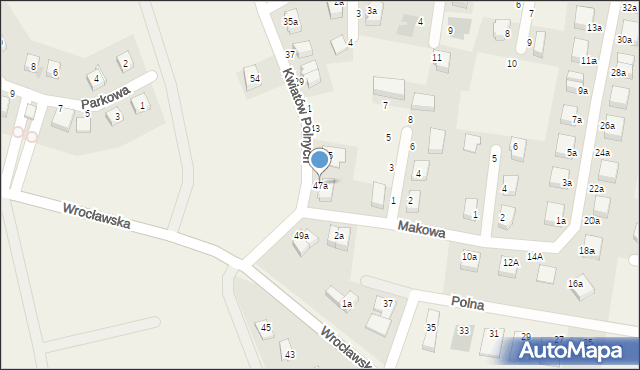 Krzyków, Kwiatów Polnych, 47a, mapa Krzyków
