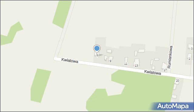 Kuźnica Stara, Kwiatowa, 7, mapa Kuźnica Stara