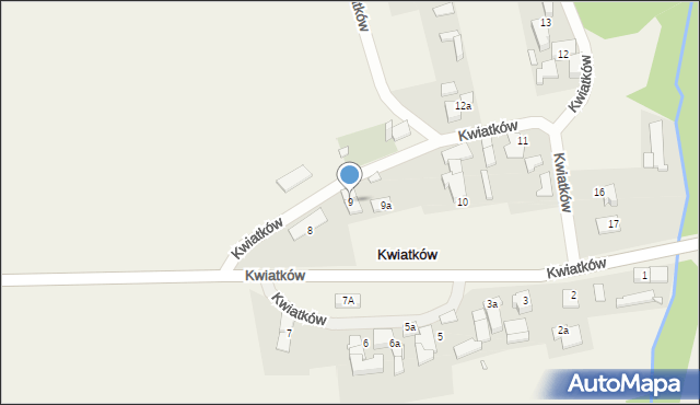 Kwiatków, Kwiatków, 9, mapa Kwiatków